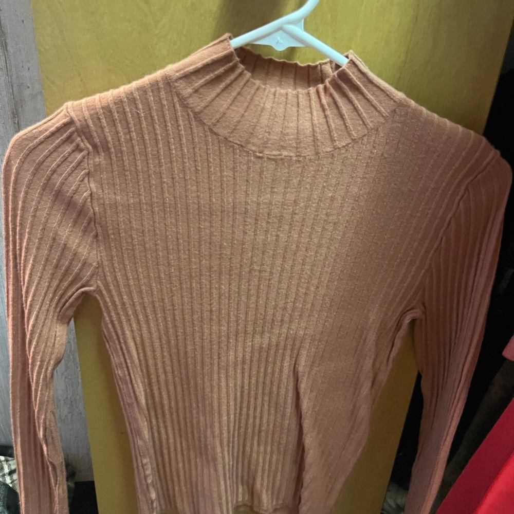 orange/brown turtle neck